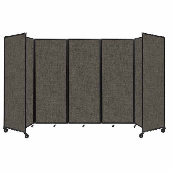 Versare Room Divider 360 Folding Portable Partition 14' x 7'6" Mocha Fabric 1190945 - main